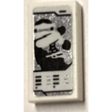 white tile 1 x 2 with ninjago trading card game zane skybound pattern sticker - set 60380