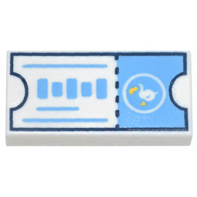 white tile 1 x 2 with dark blue and medium blue ticket with tear line white and yellow bird pattern animal crossing dodo airlines ticket