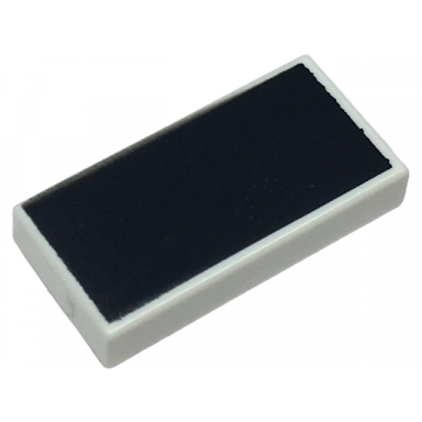 white tile 1 x 2 with black surface pattern