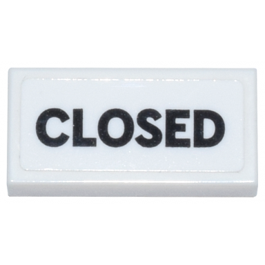 white tile 1 x 2 with black closed pattern sticker - set 21341