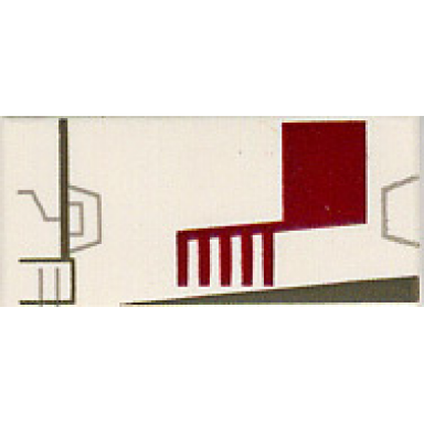 white tile 1 x 2 with x-wing fighter pattern model right side