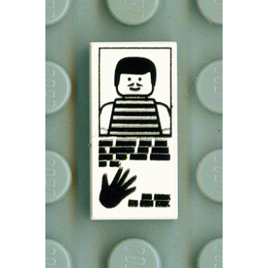white tile 1 x 2 with hand print and striped shirt pattern