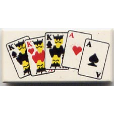 white tile 1 x 2 with playing cards full house pattern