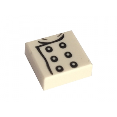 white tile 1 x 1 with chef jacket pattern