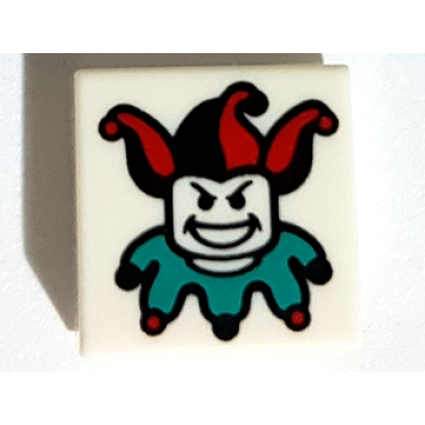 white tile 1 x 1 with joker pattern