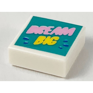 white tile 1 x 1 with bright pink dream yellow big and blue drops on dark turquoise background pattern