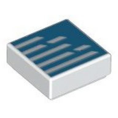 white tile 1 x 1 with lines on dark azure background pattern
