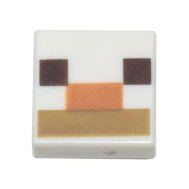 white tile 1 x 1 with dark brown squares medium nougat and dark tan rectangles pattern minecraft alpaca llama nose and mouth