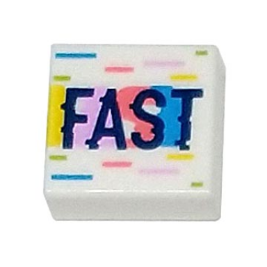 white tile 1 x 1 with dark blue fast with yellow bright pink coral dark azure and lime highlights and lines pattern