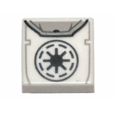 white tile 1 x 1 with black sw galactic republic symbol backpack pattern