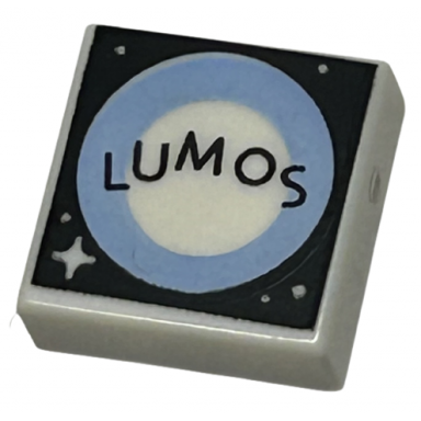 white tile 1 x 1 with lumos bright light blue circle dots and sparkle on black background pattern