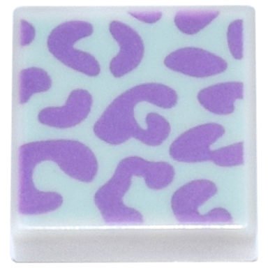 white tile 1 x 1 with medium lavender rosettes on light aqua background pattern