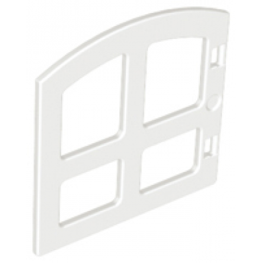 white duplo door window pane 1 x 4 x 3 with 4 panes and curved top