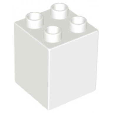 white duplo brick 2 x 2 x 2