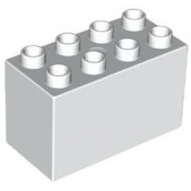white duplo brick 2 x 4 x 2
