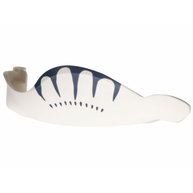 white tulkun navi whale jaw right with dark blue markings pattern