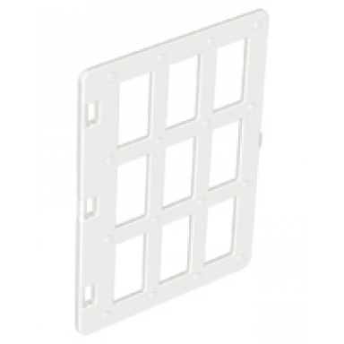 white duplo door window pane 1 x 4 x 4 with 9 panes