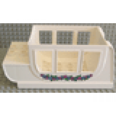 white duplo horse carriage body with flowers pattern
