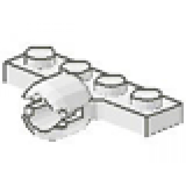 white plate modified 1 x 4 with tow ball socket undetermined type