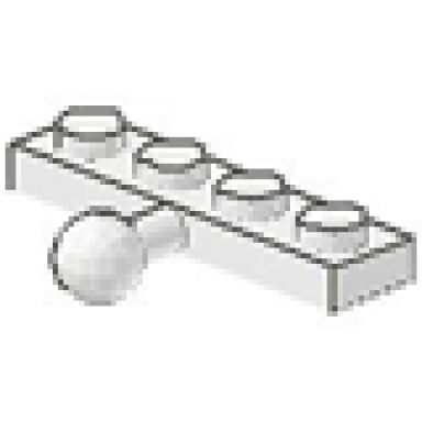 white plate modified 1 x 4 with tow ball