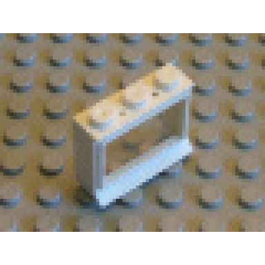 white window 1 x 3 x 2 with extended lip and solid studs with fixed glass