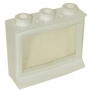 white window 1 x 3 x 2 with extended lip with glass