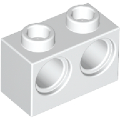 white technic brick 1 x 2 with holes