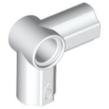 white technic axle and pin connector angled 6 - 90 degrees