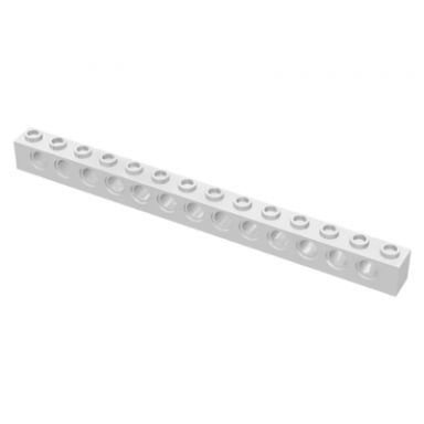 white technic brick 1 x 14 with holes