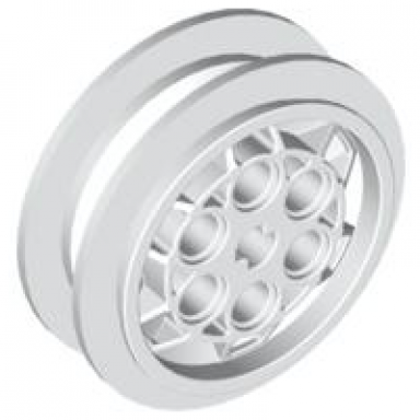 white wheel 43.2mm d x 18mm - extended axle stem
