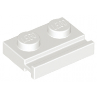 white plate modified 1 x 2 with door rail