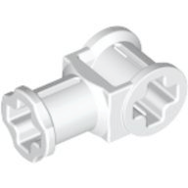 white technic axle connector with axle hole