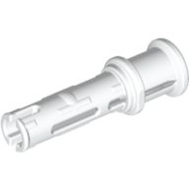white technic pin 3l with friction ridges and stop bush