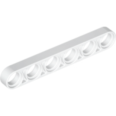 white technic liftarm thin 1 x 6