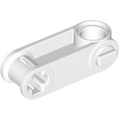 white technic axle and pin connector perpendicular 3l with pin hole