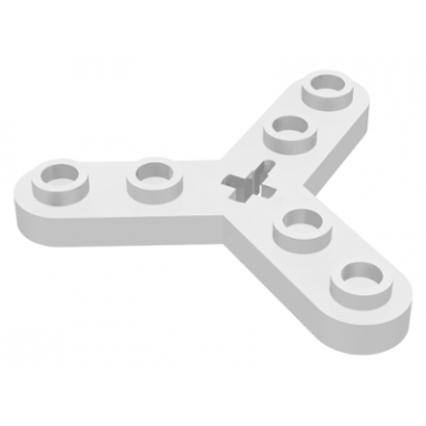 white technic plate rotor 3 blade with smooth ends and 6 studs propeller
