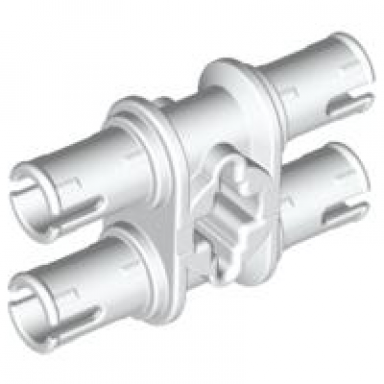 white technic pin double with axle hole