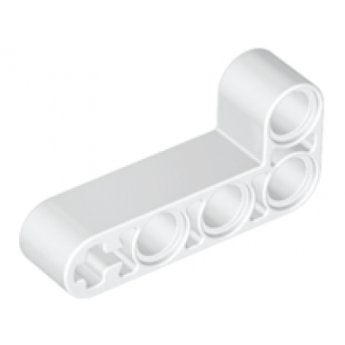 white technic liftarm modified bent thick l-shape 2 x 4