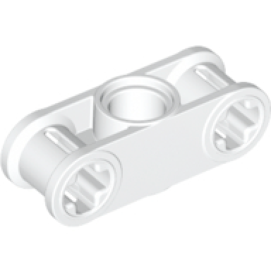 white technic axle and pin connector perpendicular 3l with center pin hole