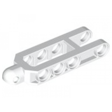 white technic steering arm 6.5 x 2 with tow ball socket rounded chamfered