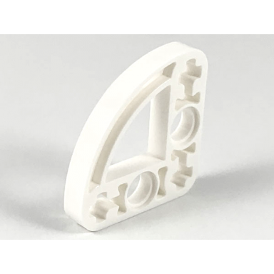 white technic liftarm modified l-shape quarter ellipse thin 3 x 3