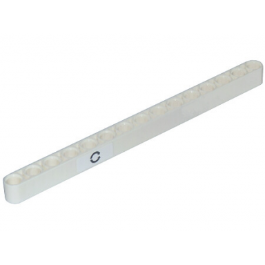 white technic liftarm thick 1 x 15 with black curved arrows pattern sticker - set 42025