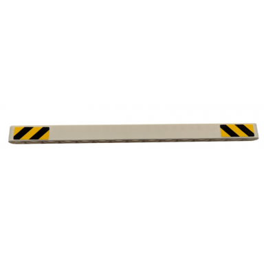 white technic liftarm thick 1 x 15 with black and yellow danger stripes at both ends pattern stickers - set 42078