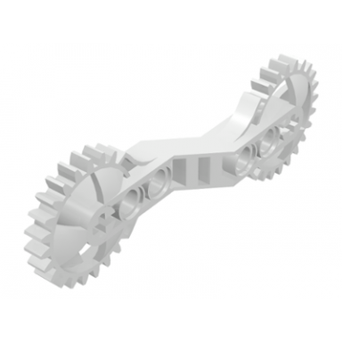 white technic arm 1 x 7 x 3 with gear ends