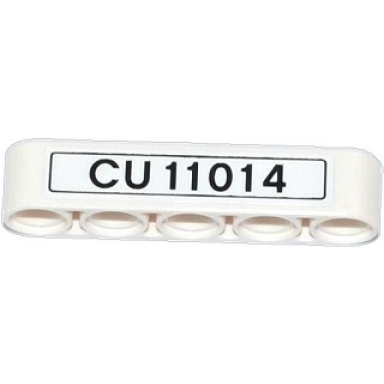 white technic liftarm thick 1 x 5 with cu 11024 pattern sticker - set 42024