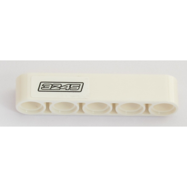 white technic liftarm thick 1 x 5 with silver 3245 pattern model left side sticker - set 42043