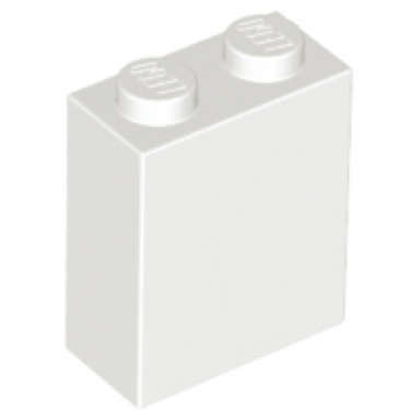 white brick 1 x 2 x 2 with inside stud holder