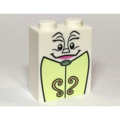 white brick 1 x 2 x 2 with inside stud holder with wardrobe doors and face pattern