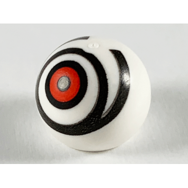 white technic ball joint with red eye in black rings pattern