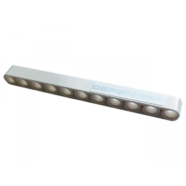 white technic liftarm thick 1 x 11 with silver defender pattern sticker - set 42110